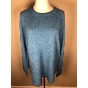 St Tropez West 100% 2-Ply Cashmere Long Sleeve Blue Tunic Sweater Size XL
